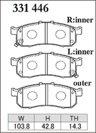 Тормозные колодки Dixcel EXTRA Cruise EC-331446 Honda S660 JW5, N-VAN JJ1 JJ2, N-WGN JH1 JH2, N-ONE JG1 JG2, N-BOX JF1 JF2 JF3, Acty HH5 HH6 HA8 HA9, VAMOS / HOBIO HJ1 HJ2, передние