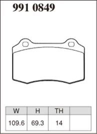 Тормозные колодки Dixcel EXTRA Speed ES-9910849 14мм Brembo® GT kit 4pot Aston Martin, Ferrari 360 Modena, Lotus передние, Jeep SRT8 задние