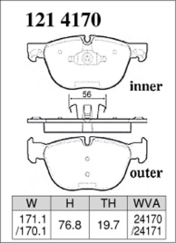 Тормозные колодки Dixcel Premium P-1214170 BMW X4 X5 X6 E70 E71 F** передние