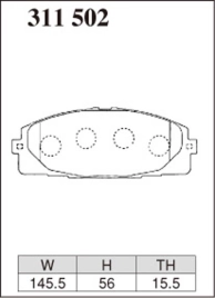 Тормозные колодки Dixcel S type S-311502 Toyota Hiace Regius передние
