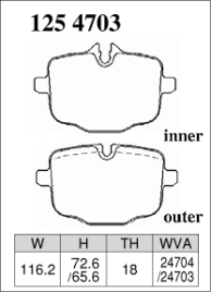 Тормозные колодки Dixcel EXTRA Speed ES-1254703 BMW F** G** M2 M4 5 6 7 8 X3 X4 X5 X6 X7 задние