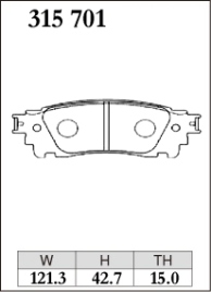 Тормозные колодки Dixcel EXTRA Cruise EC-315701 Lexus NX, TOYOTA Alphard Vellfire задние
