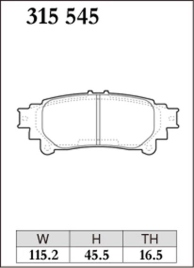 Тормозные колодки Dixcel EXTRA Speed ES-315545 OEM 44664813079 Lexus RX350 RX450H RX200t RX270 задние