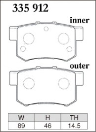 Тормозные колодки Dixcel EXTRA Speed ES-335912 (43022TDJ010) Honda S660 JW5, задние