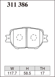 Тормозные колодки Dixcel EXTRA Speed ES-311386 Toyota Alteza Gita 275mm rotors, Crown, Mark II, Mark X, Verossa, Lexus IS250 IS300h, передние
