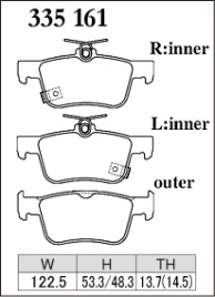 Тормозные колодки Dixcel EXTRA Speed ES-335161 Honda Civic Type R FK8 FL5, Haval F5 H4 H6 H7, задние