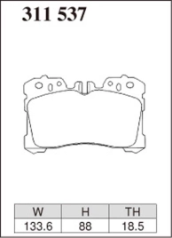 Тормозные колодки Dixcel S type S-311537 Lexus LS460 LS500 LS600 Toyota Crown передние