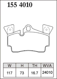 Тормозные колодки Dixcel Premium P-1554010 Porsche Cayenne 955 3.2 4.5 Audi Q7 задние