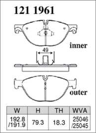 Тормозные колодки Dixcel Premium P-1211961 BMW 5 6 7 F** передние