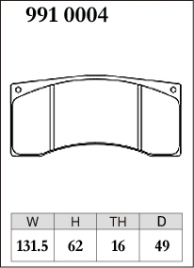 Тормозные колодки Dixcel RA-type 9910004 (RCP002) TH16 для гоночных суппортов Brembo Racing XA2.E6.11/14/31/34/51/54 X97.60.41/44/81/84 4pot, Alcon, Trust/JBT