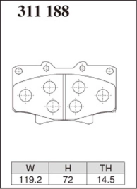 Тормозные колодки Dixcel EXTRA Cruise EC-311188 Toyota Land Cruiser FJ80 FZJ80 HZJ70 HZJ73, передние