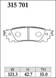 Тормозные колодки Dixcel EXTRA Speed ES-315701 Lexus NX, TOYOTA Alphard Vellfire задние