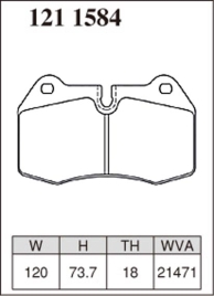 Тормозные колодки Dixcel EXTRA Speed ES-1211584 (21471) BMW  Alpina E31 E34 E38, Ferrari 456 512 550 575, Maserati Ghibli, Brembo® 4pot передние