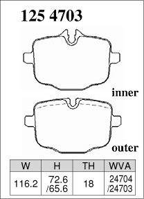 Тормозные колодки Dixcel EXTRA Speed ES-1254703 BMW F** G** M2 M4 5 6 7 8 X3 X4 X5 X6 X7 задние фото 1