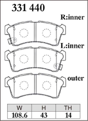 Тормозные колодки Dixcel KP Type KP-331440 Honda Fit GK3, N-BOX JF3 JF4, N-ONE JG3 JG4, N-WGN / N-WGN CUSTOM JH3 JH4, передние фото 2