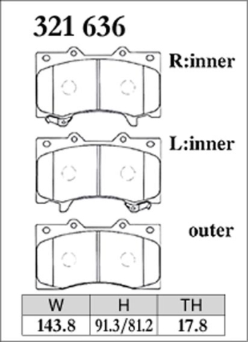 Тормозные колодки Dixcel EXTRA Speed ES-321636 Nissan Y62 Armada Patrol, передние фото 1