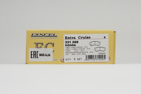 Тормозные колодки Dixcel EXTRA Cruise EC-331268 Honda Life JB7 JB8 JC1 JC2, N-BOX JF1 JF2,  N-ONE JG1 JG2, N-WGN JH1 JH2, Zest  JE1 JE2, передние фото 1
