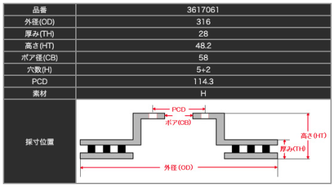 Тормозные диски Dixcel PD 3617061S 316x28 Subaru Forester SKE/SK9 WRX S4 VBH передние фото 2