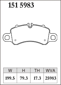 Тормозные колодки Dixcel M type M-1515983 Porsche 718 Boxster (982), 718 Cayman (982), 911 (991), 911 Convertible, 911 Targa, передние фото 1