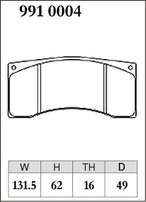 Тормозные колодки Dixcel RA-type 9910004 (RCP002) TH16 для гоночных суппортов Brembo Racing XA2.E6.11/14/31/34/51/54 X97.60.41/44/81/84 4pot, Alcon, Trust/JBT фото 1