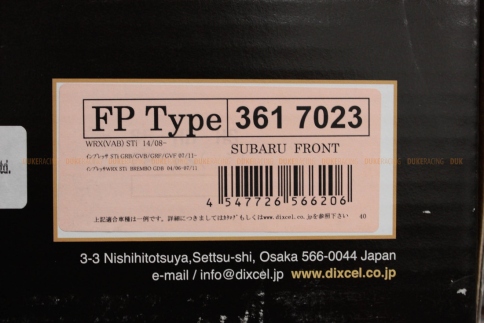Тормозные диски Dixcel FP 3617023S 326х30 Subaru Impreza GDB/GRB Brembo® 5x100/114.3 передние фото 4