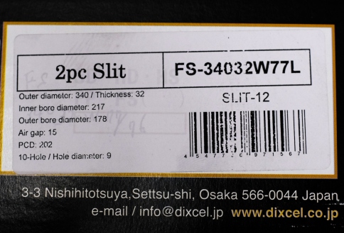 Комплект полотен тормозных дисков FS 34032W76R 34032W77L IMPREZA RA-R/R205/S206 WRX S207 6POT Brembo 100/114.3 фото 6