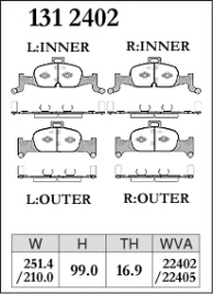 Тормозные колодки Dixcel EXTRA Speed ES-1312402 Audi Brembo® A4(8W) A5 8W A6(4A) Q5(FYB) передние